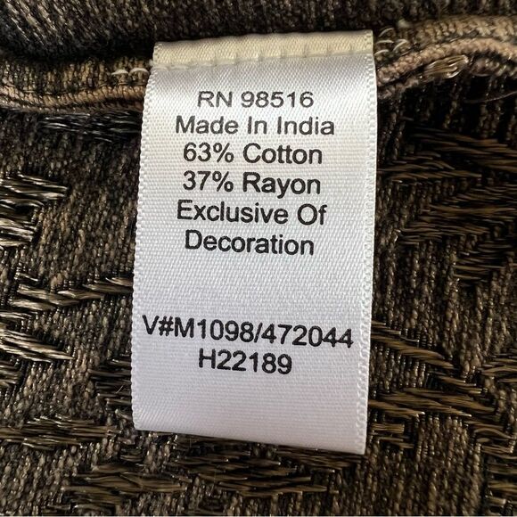 Coldwater Creek Burnout Art to Wear Mocha Embroidered Denim Jacket Size XL - Picture 9 of 15